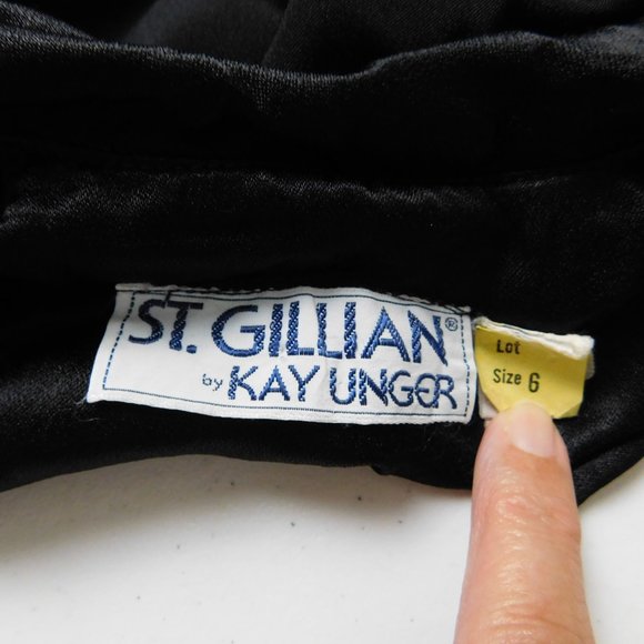 Vintage St. Gillian by Key Unger Women Dress 6 Black Beaded Short Sleeve - Picture 11 of 13